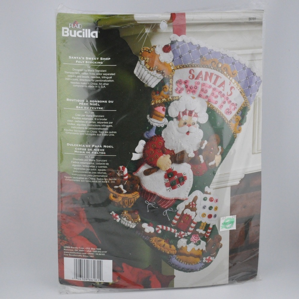Bucilla Felt Stocking Kit 18" Multicolor New Santa's‎ Sweet Shop 86181 DIY Kit